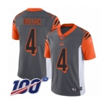 Youth Cincinnati Bengals #4 Randy Bullock Limited Silver Inverted Legend 100th Season Football Jersey