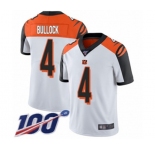 Youth Cincinnati Bengals #4 Randy Bullock White Vapor Untouchable Limited Player 100th Season Football Jersey