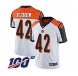 Youth Cincinnati Bengals #42 Clayton Fejedelem White Vapor Untouchable Limited Player 100th Season Football Jersey