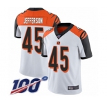 Youth Cincinnati Bengals #45 Malik Jefferson White Vapor Untouchable Limited Player 100th Season Football Jersey