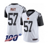 Youth Cincinnati Bengals #57 Germaine Pratt Limited White Rush Vapor Untouchable 100th Season Football Jersey