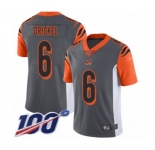 Youth Cincinnati Bengals #6 Jeff Driskel Limited Silver Inverted Legend 100th Season Football Jersey