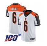 Youth Cincinnati Bengals #6 Jeff Driskel White Vapor Untouchable Limited Player 100th Season Football Jersey