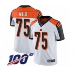 Youth Cincinnati Bengals #75 Jordan Willis White Vapor Untouchable Limited Player 100th Season Football Jersey