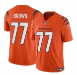Youth Cincinnati Bengals #77 Trent Brown Orange 2024 F.U.S.E. Vapor Untouchable Limited Stitched Jersey