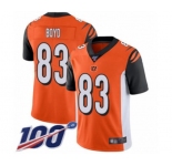 Youth Cincinnati Bengals #83 Tyler Boyd Orange Alternate Vapor Untouchable Limited Player 100th Season Football Jersey