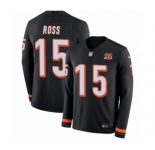Youth Nike Cincinnati Bengals #15 John Ross Limited Black Therma Long Sleeve NFL Jersey