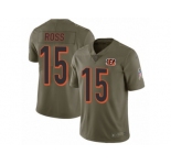 Youth Nike Cincinnati Bengals #15 John Ross Limited Olive 2017 Salute to Service NFL Jersey