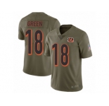 Youth Nike Cincinnati Bengals #18 A.J. Green Limited Olive 2017 Salute to Service NFL Jersey