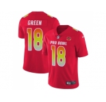 Youth Nike Cincinnati Bengals #18 A.J. Green Red Stitched NFL Limited AFC 2018 Pro Bowl Jerse