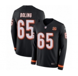 Youth Nike Cincinnati Bengals #65 Clint Boling Limited Black Therma Long Sleeve NFL Jersey