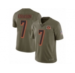 Youth Nike Cincinnati Bengals #7 Boomer Esiason Limited Olive 2017 Salute to Service NFL Jersey