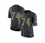 Youth Nike Cincinnati Bengals #74 Jake Fisher Limited Black 2016 Salute to Service NFL Jersey