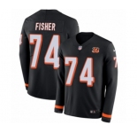 Youth Nike Cincinnati Bengals #74 Jake Fisher Limited Black Therma Long Sleeve NFL Jersey