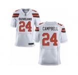 Men's Nike Cleveland Browns #24 Ibraheim Campbell Elite White NFL Jersey