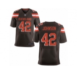Men's Nike Cleveland Browns #42 Malcolm Johnson Elite Brown Team Color NFL Jersey