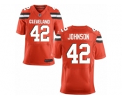 Men's Nike Cleveland Browns #42 Malcolm Johnson Elite Orange Alternate NFL Jersey