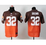 nike nfl jerseys cleveland browns #32 brown brown-orange[Elite drift fashion][second version]