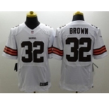 nike nfl jerseys cleveland browns #32 brown white[Elite]