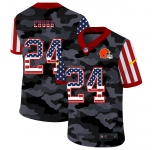 Men New Nike Cleveland Browns #24 Chubb 2020 Nike Camo USA Salute to Service Limited Jersey