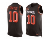 Men Nike Cleveland Browns #10 Sammie Coates Limited Brown Player Name & Number Tank Top NFL Jersey