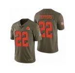 Men Nike Cleveland Browns #22 Jabrill Peppers Olive 2017 Salute to Service Limited Jerseys