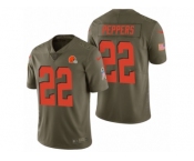 Men Nike Cleveland Browns #22 Jabrill Peppers Olive 2017 Salute to Service Limited Jerseys