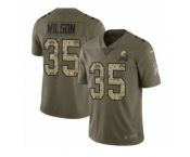 Men Nike Cleveland Browns #35 Howard Wilson Limited Olive Camo 2017 Salute to Service NFL Jersey