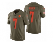 Men Nike Cleveland Browns #7 DeShone Kizer Olive 2017 Salute to Service Limited Jerseys