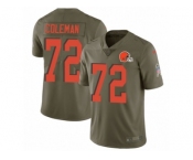 Men Nike Cleveland Browns #72 Shon Coleman Limited Olive 2017 Salute to Service NFL Jersey