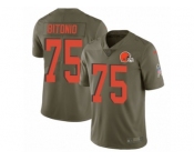 Men Nike Cleveland Browns #75 Joel Bitonio Limited Olive 2017 Salute to Service NFL Jersey