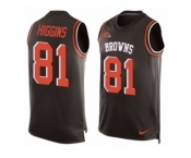 Men Nike Cleveland Browns #81 Rashard Higgins Limited Brown Player Name & Number Tank Top NFL Jersey