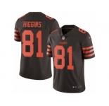 Men Nike Cleveland Browns #81 Rashard Higgins Limited Brown Rush Vapor Untouchable NFL Jersey