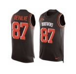 Men Nike Cleveland Browns #87 Seth DeValve Limited Brown Player Name & Number Tank Top NFL Jersey