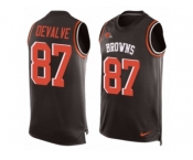 Men Nike Cleveland Browns #87 Seth DeValve Limited Brown Player Name & Number Tank Top NFL Jersey