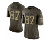Men Nike Cleveland Browns #87 Seth DeValve Limited Green Salute to Service NFL Jersey