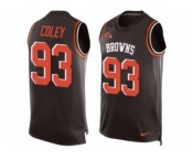 Men Nike Cleveland Browns #93 Trevon Coley Limited Brown Player Name & Number Tank Top NFL Jersey