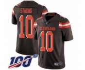 Men's Cleveland Browns #10 Jaelen Strong Brown Team Color Vapor Untouchable Limited Player 100th Season Football Jersey