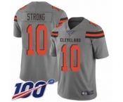 Men's Cleveland Browns #10 Jaelen Strong Limited Gray Inverted Legend 100th Season Football Jersey