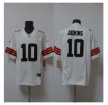 Men's Cleveland Browns #10 Quinshon Judkins White 2025 Draft F.U.S.E. Vapor Limited Football Stitched Jersey