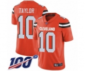 Men's Cleveland Browns #10 Taywan Taylor Orange Alternate Vapor Untouchable Limited Player 100th Season Football Jersey
