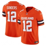 Men's Cleveland Browns #12 Shedeur Sanders Orange 2025 Draft F.U.S.E. Vapor Limited Stitched Football Jersey