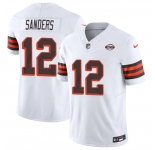 Men's Cleveland Browns #12 Shedeur Sanders White 2025 Draft 1946 Collection F.U.S.E. Vapor Limited Stitched Football Jersey