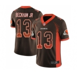 Men's Cleveland Browns #13 Odell Beckham Jr. Limited Brown Rush Drift Fashion Football Jersey
