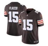 Men's Cleveland Browns #15 Joe Flacco Brown 2023 F.U.S.E. Vapor Limited Football Stitched Jersey