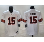 Men's Cleveland Browns #15 Joe Flacco White 1946 Collection Vapor Untouchable Limited Football Stitched Jersey