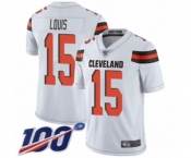 Men's Cleveland Browns #15 Ricardo Louis White Vapor Untouchable Limited Player 100th Season Football Jersey