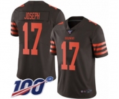 Men's Cleveland Browns #17 Greg Joseph Limited Brown Rush Vapor Untouchable 100th Season Football Jersey