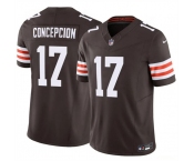 Men's Cleveland Browns #17 KC Concepcion Brown 2026 Draft F.U.S.E. Vapor Limited Football Stitched Jersey