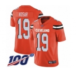 Men's Cleveland Browns #19 Bernie Kosar Orange Alternate Vapor Untouchable Limited Player 100th Season Football Jersey